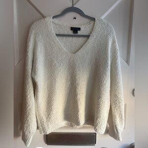White V-Neck Sweater